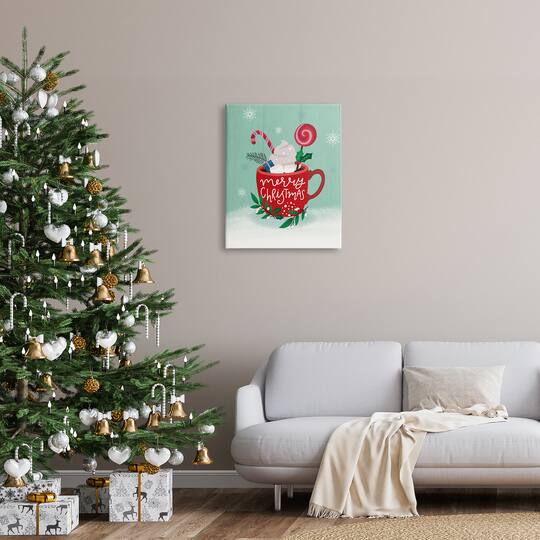 Stupell Industries Merry Christmas Warm Cocoa Canvas Wall Art